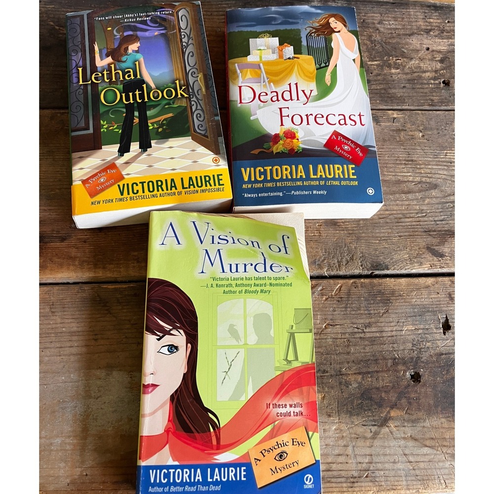 Victoria Laurie Psychic Eye Mystery Book Lot Lethal Outlook Deadly Forecast 3pk